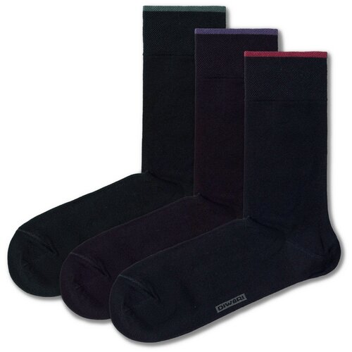 фото Комплект из 3 пар мужских хлопковых носков diwari черные, размер 25