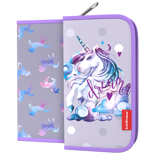 фото Пенал-книжка с наполнением erichkrause 110x205x25мм dream unicorn