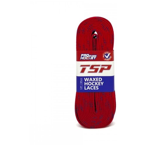 фото Хоккейные шнурки с пропиткой (274 см) красные tsp