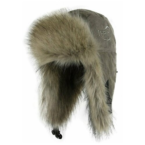 фото Шапка ушанка элементаль зимняя, подкладка, размер б/р, серый