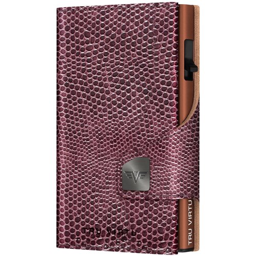 фото Кожаный кошелек tru virtu click&slide iguana glossy blackberry, ежевика/коричневый