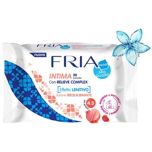 Купить FRIA Влажные салфетки для интимной гигиены Intima Relieve Complex биоразлагаемые, 20 шт