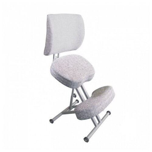 фото Эргономичный коленный стул "олимп" ск-2-2 (толстые сидения) светло-серый на серой раме