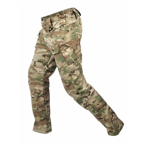 фото Брюки тактические мужские софтшелл gongtex assault softshell pants, осень-зима, цвет мультикам (multicam)-xl