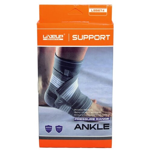 фото Суппорт голеностопа liveup ankle support l/xl цвет:серый, размер:l/xl