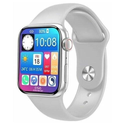 фото Умные часы karakatitsa m36 plus smart watch 2022 / watches 7 series (ios / android)/ смарт-часы с hd экраном/ беспроводной зарядкой, шагомером/ серый