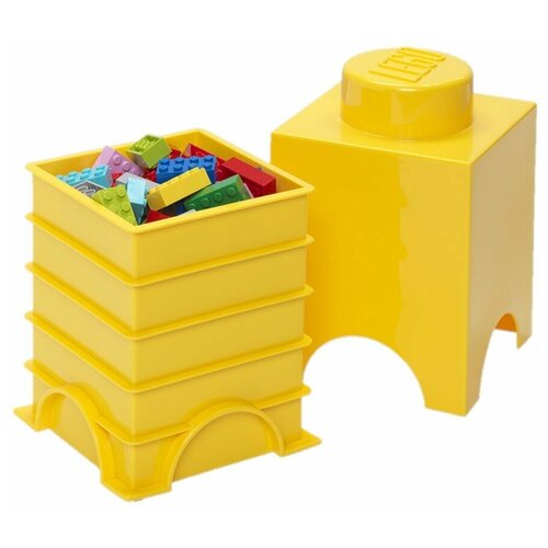 фото Ящик для хранения lego 1 storage brick желтый