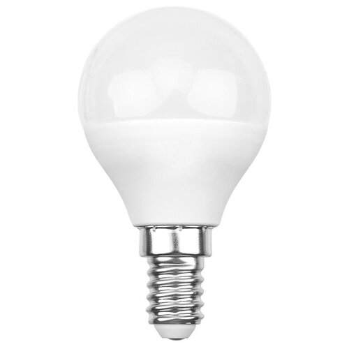 фото Лампа светодиодная rexant шар, е14, 7,5 вт, 2700 к, теплый свет