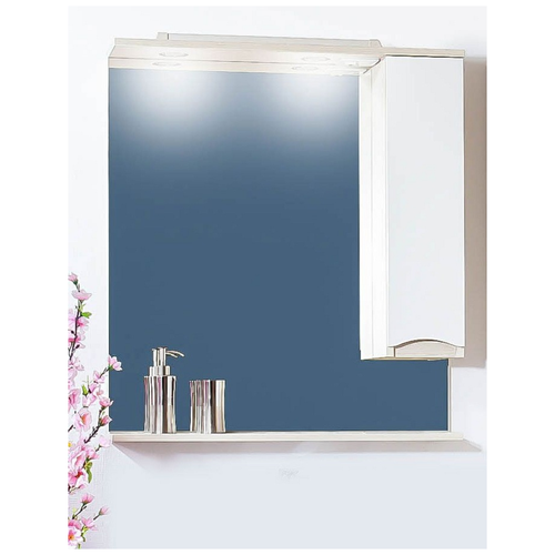 фото Зеркало для ванной токио 80 светлая лиственница / белый глянец бриклаер