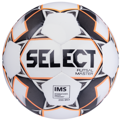 фото Футбольный мяч select futsal master 852508 белый/оранжевый/черный 4