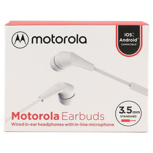 фото Наушники motorola earbuds, white