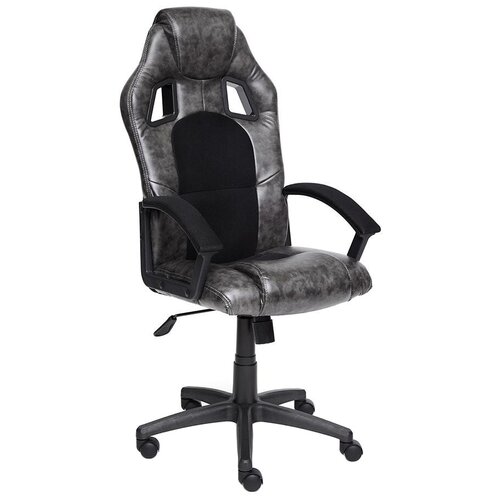 фото Компьютерное кресло tetchair драйвер игровое, обивка: текстиль/искусственная кожа, цвет: серый/черный