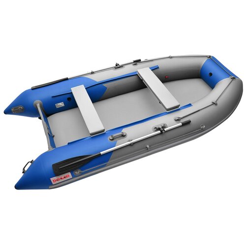 фото Лодка надувная пвх под мотор roger zefir 3300, лодка роджер нднд с ковриком призма (серый-синий)