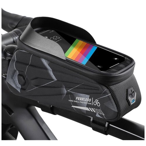 фото Велосипедная водонепроницаемая сумка для телефона west biking с креплением на раму, с доступом к сенсорному экрану до 7 дюймов, темно- серая grand price