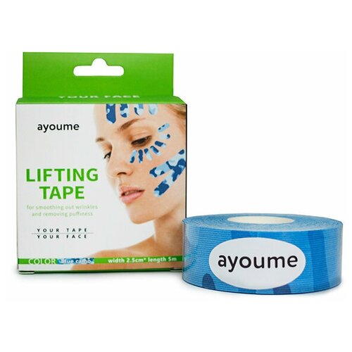 фото Тейп для лица ayoume 2,5см*5м камуфляж голубой kinesiology tape roll