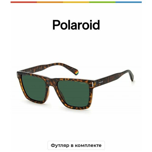 фото Солнцезащитные очки polaroid polaroid pld 6176/s 086 uc pld 6176/s 086 uc, коричневый, зеленый