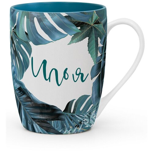 фото Именная кружка с надписью "flora. илья be happy