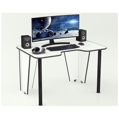 фото Геймерский компьютерный стол бело-черный xplace-01