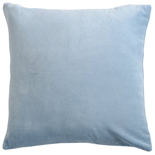 фото Подушка декоративная из хлопкового бархата светло-синего цвета из коллекции essential, 45х45 см tkano