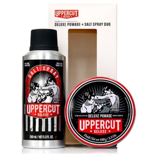 фото Набор для мужчин uppercut deluxe deluxe pomade + salt spray duo 100+150 мл