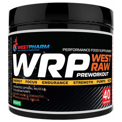 фото Westpharm / wrp / west raw preworkout / предтренировочный комплекс со вкусом grape / 320 гр, 40 порций