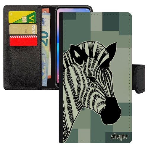 фото Чехол-книжка на мобильный apple iphone x, "зебра" zebra лошадь utaupia