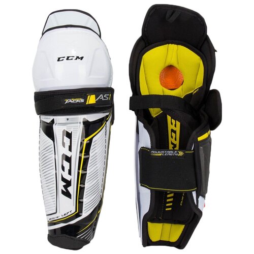 фото Щитки ccm super tacks as1 shin guard jr (12 дюйм.), черный/белый