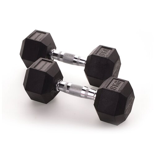 фото Обрезиненные гантели tunturi rubber dumbbells 8 кг, пара