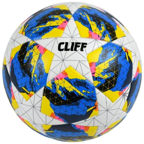фото Мяч футбольный cliff cw4134, 5 размер, pu клееный, желто-синий