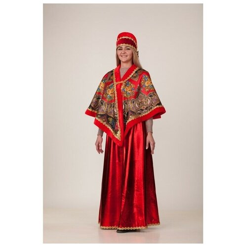 фото Карнавальный костюм «масленица красная», накидка, головной убор, р. 48-50 jeanees
