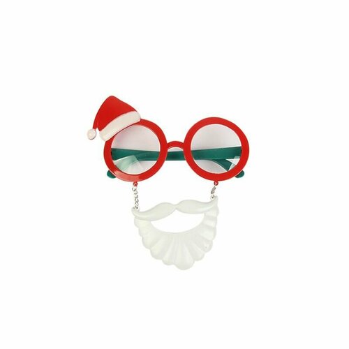 фото Карнавальные очки весёлый дед мороз 2 серпантин