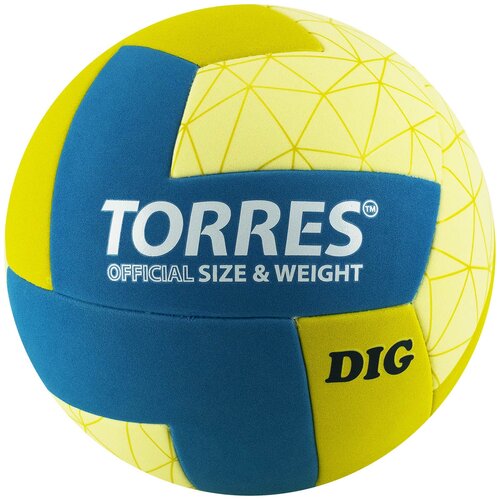 фото Волейбольный мяч torres dig v22145 желтый/синий