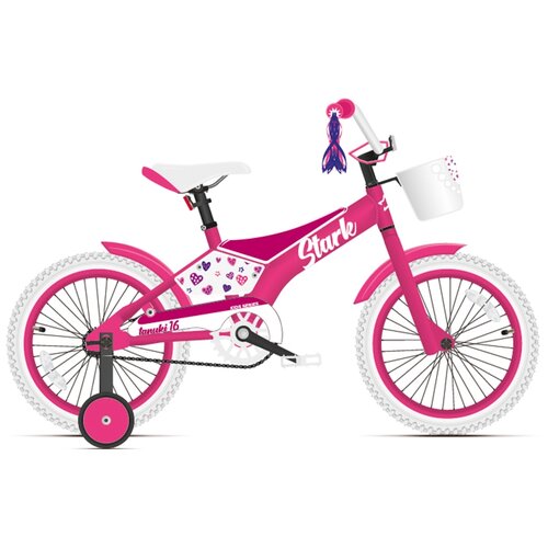 фото Велосипед stark tanuki 16 girl 2021 белый/розовый one size