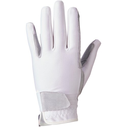 фото Детские перчатки для верховой езды basic белоснежный размер 12-14 fouganza x декатлон decathlon