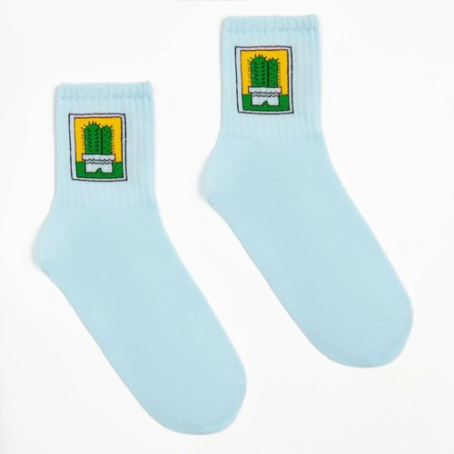 фото Женские носки minaku средние, размер 38-39, голубой, зеленый