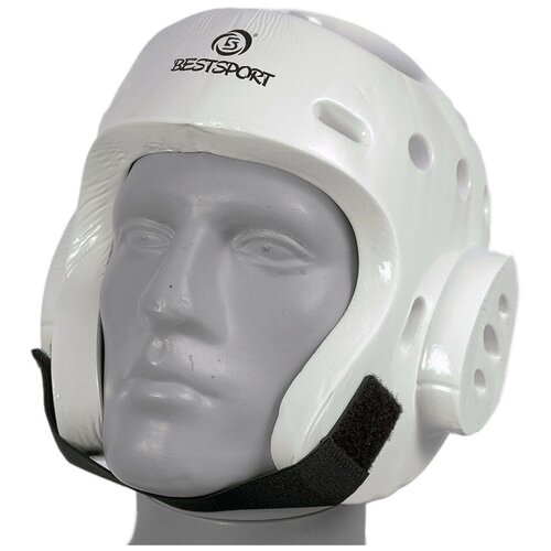 фото Шлем для тхэквондо best sport 8301, пу, белый, m