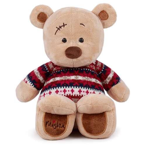 фото Мягкая игрушка "медведь misha", в синем свитере, 30 см kult of toys