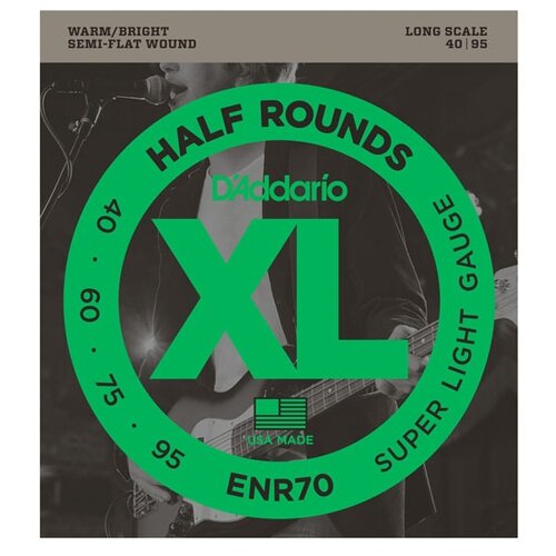 фото D'addario enr70 струны для бас-гит, nickel/long, 40-95