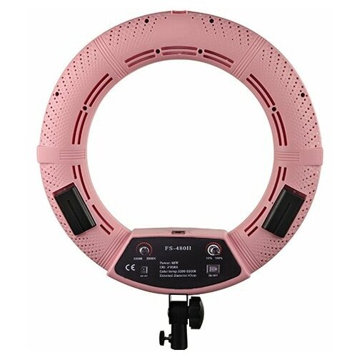 фото Круглая лампа okira led ring fs 480 цвет розовый