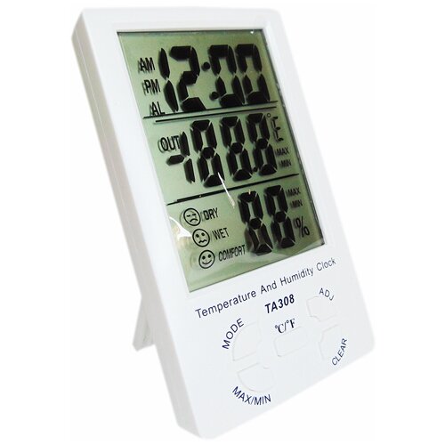 фото Комнатный измеритель температуры и влажности ta308 с часами вся-чина