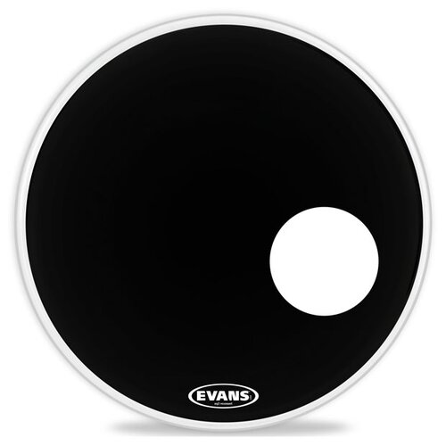 фото Evans bd22rb - 22` eq3 resonant передний пластик для бас барабана, с отверстием 5` однослойный черный с демпферным кольцом