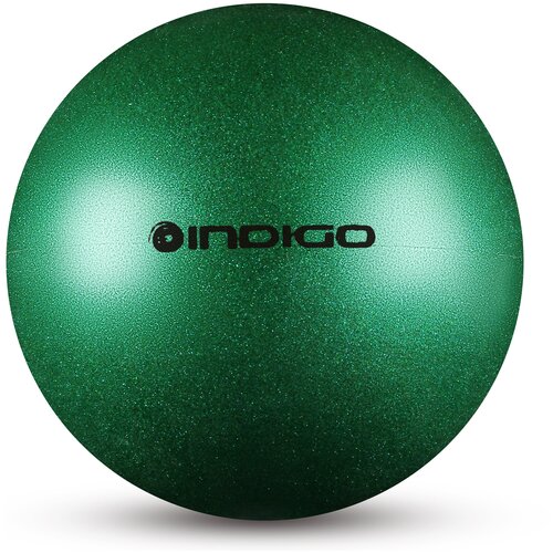 фото Мяч для художественной гимнастики indigo металлик 300 г in119 зеленый с блетками 15 см