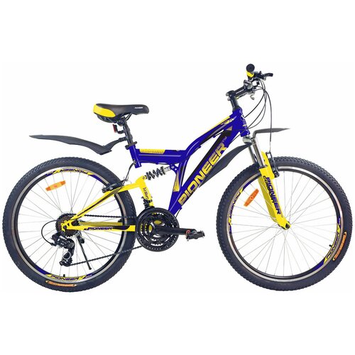 фото Велосипед pioneer comfort 26"/19" 2020-2021 darkblue-yellow-black