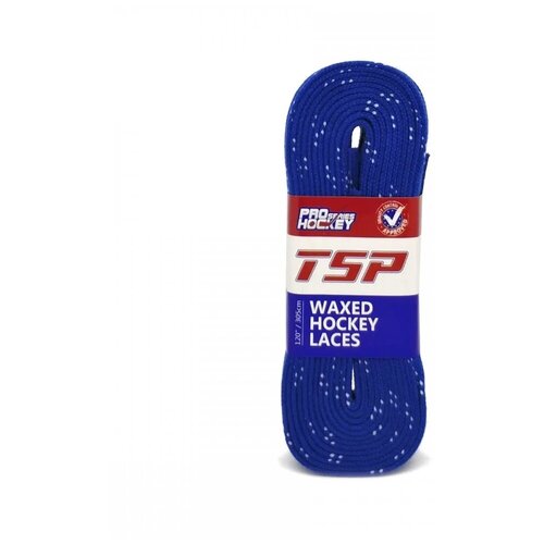 фото Хоккейные шнурки с пропиткой (305 см) синие tsp