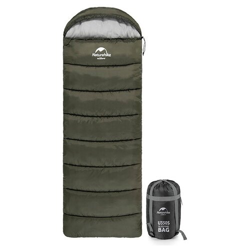 фото Спальный мешок naturehike new envelope cotton sleeping bag with hood u350 зеленый