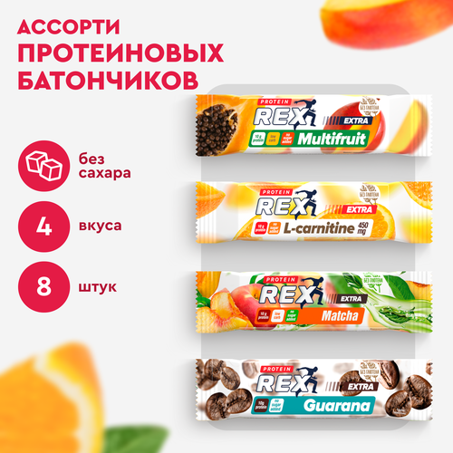 фото Протеиновые батончики proteinrex extra ассорти мини 8 шт х 40 г без сахара, спортивное питание, пп сладости, спортивное печенье 120 ккал