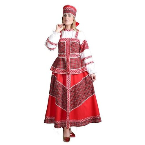 фото Русский народный костюм «душечка», блузка с душегреей, юбка, головной убор, р. 42, рост 172 см mikimarket
