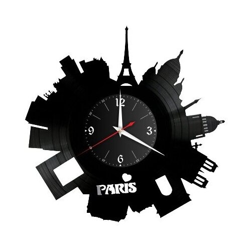 фото Настенные часы из винила «париж #3» lazer rnd