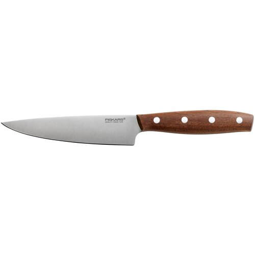 фото Нож для овощей fiskars norr, лезвие 12 см, серебристый/коричневый