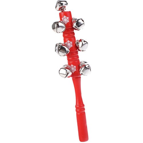 фото Музыкальная развивающая игрушка стучалка большая красная, детский музыкальный инструмент - бубенцы анданте